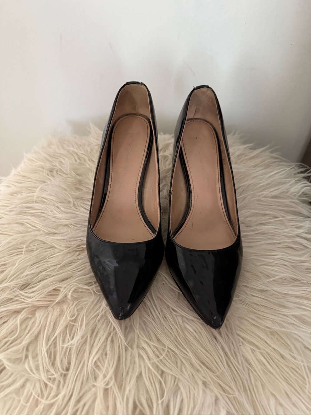 BCBG Black Patent Pointed-Toe Women's Pumps